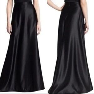 Tadashi Shoji Classic Black Silky Long Maxi Floor Formal Skirt Sz M